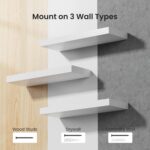 AMADA HOMEFURNISHING Floating Shelves, Wall Shelves for Bathroom/Living Room/Bedroom/Kitchen Decor, White Shelves with Invisible Brackets Set of 3 - AMFS08 - Image 6