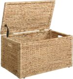 eHemco Heavy-duty Water Hyacinth Wicker Storage Trunk with Metal Frame, 30 by 17.5 by 17.5 Inches, Natural - Image 2
