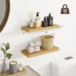 Floating Shelves for Wall, Wall Mounted Shelves with Invisible Brackets, 3 Small Wood Floating Wall Shelf Shelves for Living Room, Bedroom, Kitchen, Bathroom (Oak, 15" W x 6" D x 1" H) - Image 4