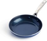 Blue Diamond 8" Nonstick Frying Pan Skillet, Diamond Infused PFAS & PTFE-Free Ceramic Pot, Dishwasher & Oven Safe, Stay Cool Handle, Durable Non Toxic Metal Utensil Safe, Egg & Omelet Pan, Blue - Image 2