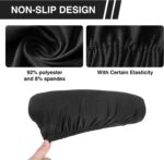 3 Pcs Round Bar Stool Covers, Elastic Seat Protector, 11-15 Inch Diameter, Black - Image 6