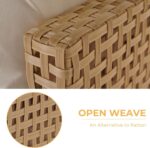 Grand patio 7-Piece Wicker Patio Furniture Set, Boho Outdoor Conversation Set Sectional Sofa with Water Resistant Thick Cushions and Coffee Table, Cream - Image 5