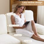 VINGLI 110" Sectional Couches for Living Room,U Shaped Couch with Double Chaise, 4-Seat Sofa Set with Chenille Fabric for Home Furniture,Beige - Image 9