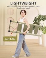 WOA WOA 4 Step Ladder, Ladders for Home, Anti-Slip Pedals, Aluminum Step Stool Foldable, Lightweight to Move, Ease of Storage, Reach 9ft for Closet Kitchen Library, Hold 300lbs - Gold - Image 4