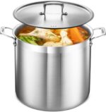 Stockpot – 20 Quart – Brushed Stainless Steel – Heavy Duty Induction Pot with Lid and Riveted Handles – For Soup, Seafood, Stock, Canning and for Catering for Large Groups and Events by BAKKEN - Image 2