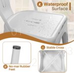 Furmax Metal Dining Chair Indoor Outdoor Use Stackable Chic Side Classic Trattoria Metal Chairs Set of 4 for Kitchen, Dining Room, Bistro and Cafe (Distressed White) - Image 8