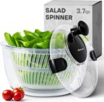 Joined Salad Spinner with Drain, Bowl, and Colander - Quick and Easy Multi-Use Lettuce Spinner, Vegetable Dryer, Fruit Washer, Pasta and Fries Spinner - 3.7 Qt - Image 2