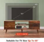 WLIVE TV Stand for 55 60 inch TV, Mid Century Modern TV Console, Entertainment Center with Storage for Living Room, Retro Brown - Image 6