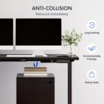 FLEXISPOT L Shaped Standing Desk, 63 x 55 Inch Electric Height Adjustable Corner Desk, Sit Stand Computer Workstation, Preset Controller, Home Office, Black Frame with Black Top - Image 10