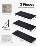 BAYKA Wall Shelves for Bedroom Decor, Floating Shelves for Wall Storage, Display Mounted Rustic Wood Shelf for Books,Plants,Corner Shelves for Bathroom,Kitchen,Living Room(Set of 4) - Image 8