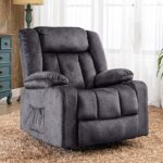 COMHOMA Recliner Chair,360° Swivel Rocker Glider Recliners with Cup Holders, Upholstered Fabric Rocking Chair for Adults,Manual Reclining Single Sofa for Living Room,Gray - Image 7