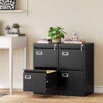 SISESOL 2 Drawer File Cabinet with Lock,Narrow Vertical Filing Cabinet,Under Desk File Cabinets,Black Metal File Cabinets for Home Office,Fit Letter Size,Files Folder,Easy Assemble - Image 3