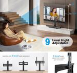 Universal TV Stand - Table Top TV Stand for 27-60 inch LCD LED TVs - 9 Level Height Adjustable TV Base Stand with Tempered Glass Base & Wire Management, VESA 400x400mm - Image 4