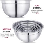 Vinod Cookware Stainless Steel Mixing Bowls with Lids - Heavy Duty Flat Bottom Stackable Mixing Bowl Set - Bowls for Meal Prep, Cooking, Mixing & Serve - Space Saving & Easy Clean - Set of 5 - Image 6