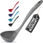 Zulay Kitchen Soup Ladle – Ergonomic, Heat-Resistant & Versatile for Serving Soup, Chili, Gravy & More - Gray - Image 2