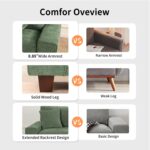 DOPEDIO Modern Loveseat Sofa for Living Room,Chenille Recliner, Removable Cover, Spring Cushions, Solid Wood Frame, Easy Assembly for Small Spaces (88.58inch，Green) - Image 5