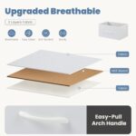 DUMOS TV Stand Dresser for Living Room Bedroom with 7 Fabric Drawer, Entertainment Center Chest Storage Organizer Units for Clothing, Closet, Cabinet, Living Room Furniture, White - Image 6