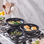 All-Clad Black Nonstick 12-Inch Skillets Set of 3, 834, 1034, 1234 - Image 4