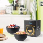HOTEC BPA Free Unbreakable Wheat Straw Cereal Bowls - Microwave & Dishwasher Safe Soup and Salad Bowls, Set of 8, 26oz, Black - Image 7