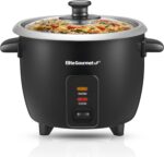 Elite Gourmet ERC003B Electric Rice Cooker with Automatic Keep Warm Makes Soups, Stews, Grains, Hot Cereals, 6 Cups Cooked (3 Cups Uncooked), Black - Image 2