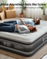 CHILLSUN 2025 Upgraded Air Mattress Full with Built in Pump, 18" Raised Comfort Blow up Mattress, Inflatable Mattress Colchon Inflable, Flocked Top Air Bed with Storage Bag for Home Camping & Guests - Image 8