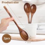 HANSGO 2PCS Large Wooden Cooking Spoons, 12 Inches Wooden Kitchen Utensil for Cooking, Serving, Mixing - Image 7