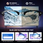 Blue Light Blocking Glasses Vintage Half Frame UV Clear Lens Anti Eyestrain Computer Gaming Glasses for Women Men - Image 6