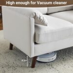 Karl home Mini Loveseat Sofa Couch, 48.8" Small Loveseat with Suede Nap Upholstery for Living Room, Comfy Seating Love Seat for Small Space, Apartment, Home Office, Beige - Image 6