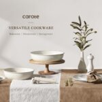 CAROTE 9pcs Pots and Pans Set Non Stick, Cookware Sets, Kitchen Set, Oven/Fridge Safe, Space Saving Pots Set, Nonstick Cooking Set with Versatile Detachable Handle, Induction RV Set, Cream White - Image 9