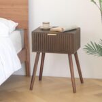 Mid Century Modern Nightstand, Small End Tables Living Room, Accent Bedside Table with Drawer for Bedroom and Small Space, Rustic Brown - Image 8
