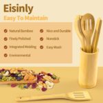 Wooden Spoons for Cooking 7-Piece, Kitchen Nonstick Bamboo Cooking Utensils Set, Healthy Bamboo Wooden Spatula Spoon for Cooking - Image 5