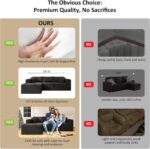 108" Cloud Sectional Couch with L-Shape Chaise,4 Seat Modern Modular Sofa with Deep Seat, Upholstered Couches for Living Room Bedroom, with Oversized Chaise Waist Pillows,No Assembly Required (Black) - Image 10