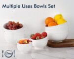 DELLING Ultra-Strong 22 Ounce Soup Bowls, Cereal Bowl, 6 inch Bowls Set, White Ceramic Bowls, White Bowls for Kitchen, Snack Rice Pasta Salad Oatmeal, Set of 6, Dishwasher & Microwave Safe - Image 7