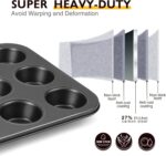 HONGBAKE Muffin Pan for Baking, Nonstick Cupcake Tin 12 Cup, 2 Pack Cup Cake Tray, Premium Cheesecake Pans, Dishwasher Safe - Dark Grey - Image 10