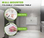 Alpine Wall Mounted Baby Changing Station - Horizontal Baby Changing Table Foldable Diaper Tables with Safety Strap for Commercial Bathroom, ADA Complaint (Hardware Included) White Gray - Image 7