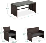 Best Choice Products 4-Piece Outdoor Wicker Patio Conversation Furniture Set for Backyard w/Coffee Table, Seat Cushions - Brown/Stone Gray - Image 8