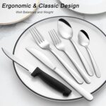 Pleafind 72-Pieces Silverware Set for 12, Flatware Set with Steak Knives, Stainless Steel Cutlery Set, Include Forks Spoons and Knives Set, Dishwasher Safe Utensil Sets for Home Restaurant - Image 7