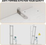 LIKIMIO Farmhouse Wardrobe Closet with Doors, 70" Bedroom Armoires with LED Lights and Hanging Rod, Wooden Large Wardrobe Cabinet with 2 Drawers and 1 Cabinet, Classic White - Image 10