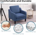 VINGLI Mid Century Modern Accent Chair,Navy Blue Fabric for Living Room Upholstered Armchair with Scooped Arms for Bedroom,Apartment,Studio,Office,Waiting Room - Image 4