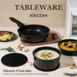 KIKCOIN 20 Pcs Pots and Pans Set Non Stick, Detachable Handle Cookware Sets Nonstick, Non Toxic Induction RV Kitchen Cooking Set with Removable Handles, Dishwasher/Oven Safe, Easy Clean (Black) - Image 7