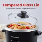 Elite Gourmet ERC003B Electric Rice Cooker with Automatic Keep Warm Makes Soups, Stews, Grains, Hot Cereals, 6 Cups Cooked (3 Cups Uncooked), Black - Image 4