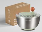 Stainless Steel Salad Spinner, Lettuce Spinner with Drain, Non-Slip Base, Stop Button, Vegetable Dryer, BPA Free, 5.3 Qt - Image 9
