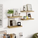Floating Shelves for Wall, Wall Mounted Shelves with Invisible Brackets, 3 Small Wood Floating Wall Shelf Shelves for Living Room, Bedroom, Kitchen, Bathroom (Oak, 15" W x 6" D x 1" H) - Image 6