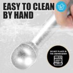 7 inch Ice Cream Scoop - One-Piece Nonstick Aluminum Ice Cream Scooper - Professional Metal Ice Cream Spoon - Durable, Easy to Use & Clean - Lightweight Cookie Spoon - Scoop Ice Cream (Sliver) - Image 10