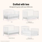 Dream On Me JPMA & Greenguard Gold Certified Odelle 5 in 1 Convertible Crib in White, Built of Sustainable Pinewood, 3 Mattress Height Settings, Non-Toxic Water-Based Paint Finish - Image 7
