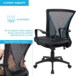 Furmax Office Chair Ergonomic Computer Desk Mesh Chair Mid Back Swivel Lumbar Support with Armrest (1, Black) - Image 7