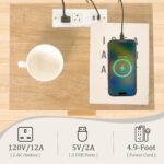 Wood Nightstand with Charging Station, Bedside Table with Fluted Drawers and Outlet, Boho Night Stand for Bedroom, Living Room, Office (Rustic Walnut) - Image 6