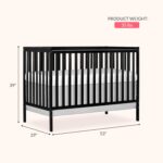 Dream On Me Synergy 5-In-1 Convertible Crib In Black, JPMA & Greenguard Gold Certified, Constructed out of solid reclaimed New Zealand Pine wood, Features 3 mattress height settings - Image 4
