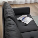 TYBOATLE Sofa Couch 61" Small Loveseat Couches for Living Room, Black Faux Leather Couch Mid Century Modern Tufted Mini Sofa Comfy Office 2 Seat Settee Love Seat Couches for Small Spaces Bedroom - Image 9