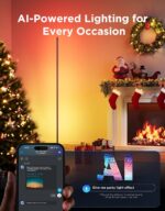 Govee RGBIC Floor Lamp Basic, LED Corner Lamp Works with Alexa, 1000 Lumen Smart Modern Floor Lamp with Music Sync and 16 Million DIY Colors, Color Changing Standing Lamp for Bedroom Living Room Black - Image 7